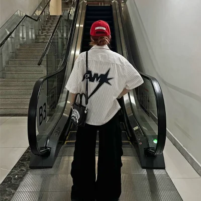 Áo Sơ Mi Boxy In " AM " vải Tuytsi chống nhăn Nam Nữ Unisex Local Brand - SM02